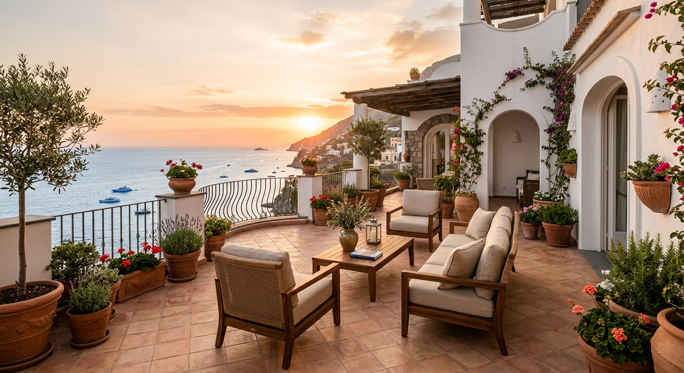 Terraza con vistas al mar